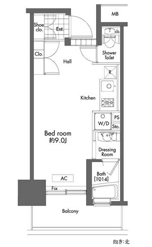 プライムアーバン初台310号室の図面