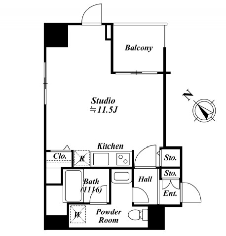 アクロス目黒タワー1907号室の図面
