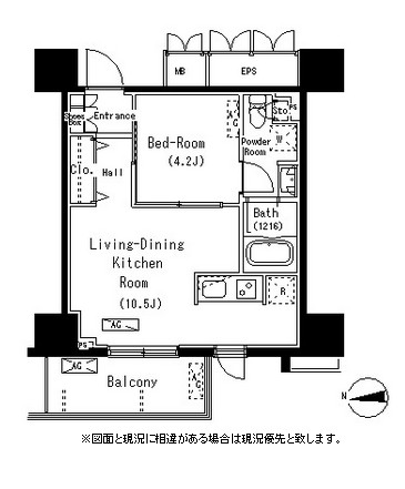 パークアクシス元浅草ステージ1112号室の図面