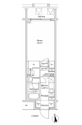 プライマル新宿若松町202号室の図面