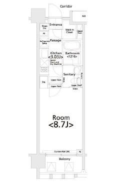 プライマル新宿若松町907号室の図面
