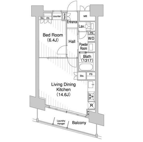 コンフォリア芝浦バウハウス1202号室の図面