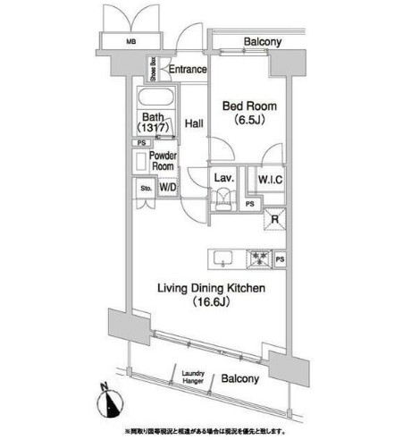 コンフォリア芝浦バウハウス1304号室の図面
