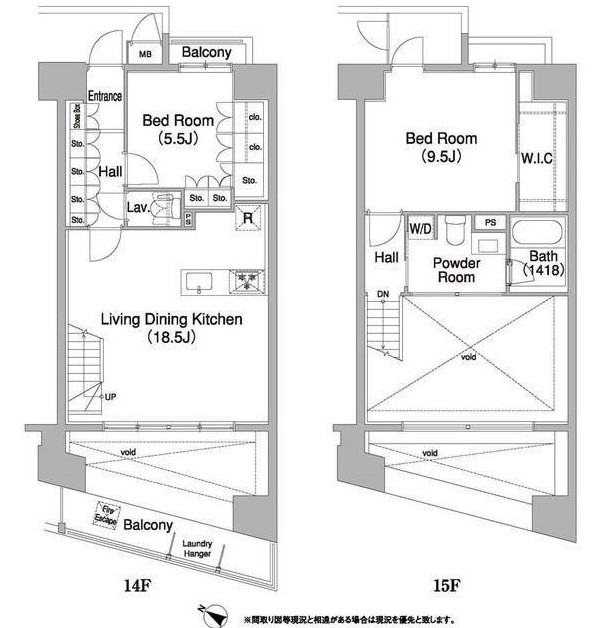 コンフォリア芝浦バウハウス1401号室の図面