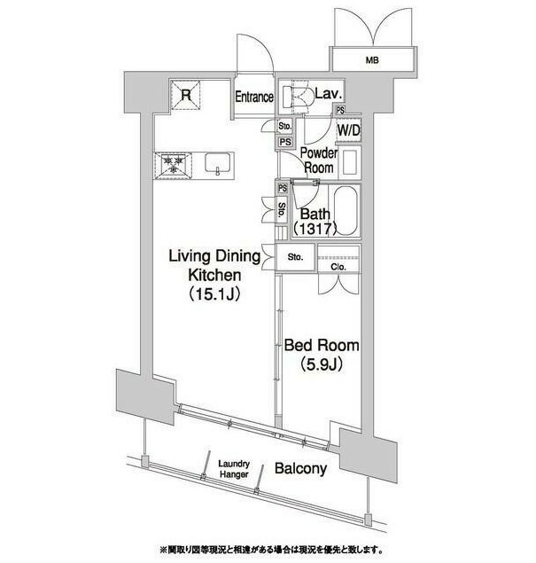 コンフォリア芝浦バウハウス305号室の図面