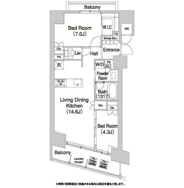 コンフォリア芝浦バウハウス306号室の図面
