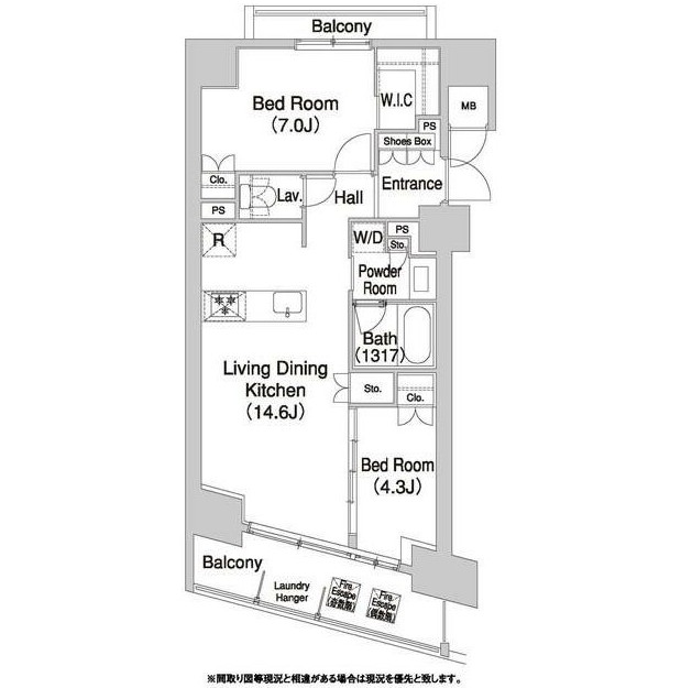 コンフォリア芝浦バウハウス506号室の図面