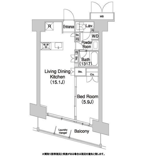 コンフォリア芝浦バウハウス705号室の図面