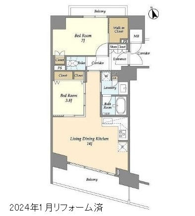 コンフォリア芝浦バウハウス706号室の図面