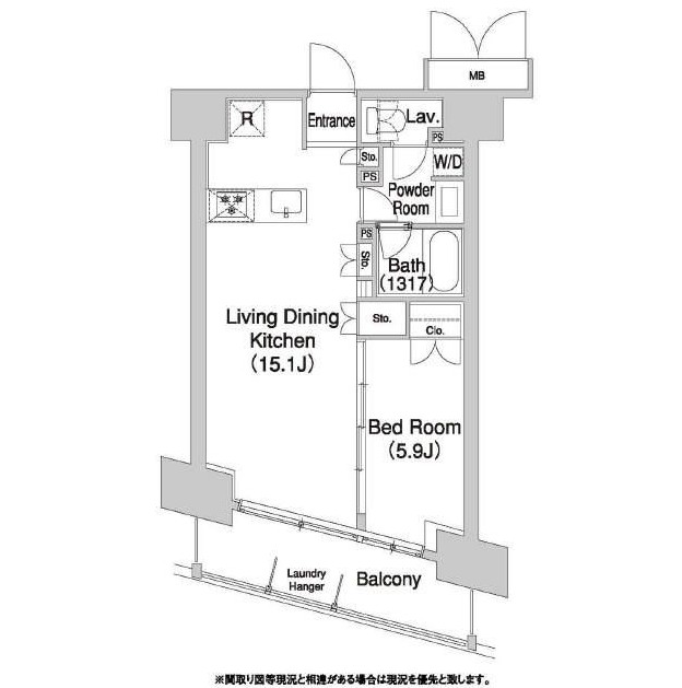 コンフォリア芝浦バウハウス905号室の図面