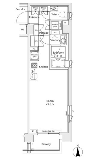 イプセ蒲田WEST211号室の図面