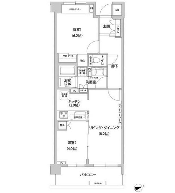 コンフォリア目黒青葉台107号室の図面