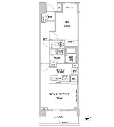 コンフォリア目黒青葉台109号室の図面