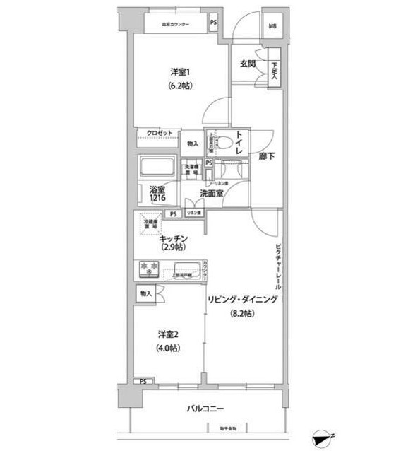 コンフォリア目黒青葉台206号室の図面