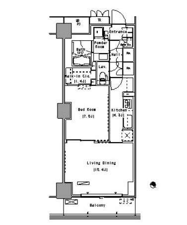 パークアクシス豊洲1214号室の図面