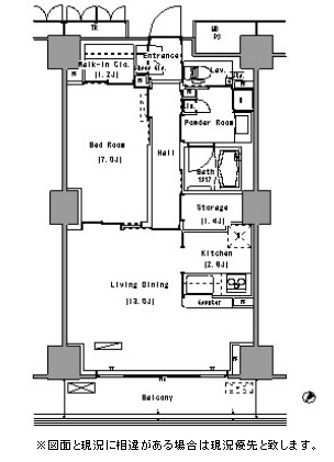 パークアクシス豊洲1619号室の図面