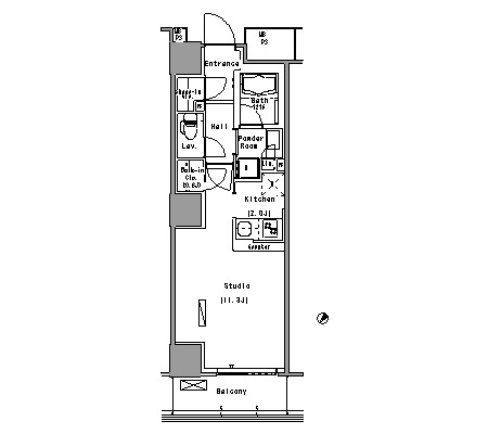 パークアクシス豊洲421号室の図面