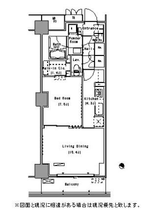 パークアクシス豊洲614号室の図面