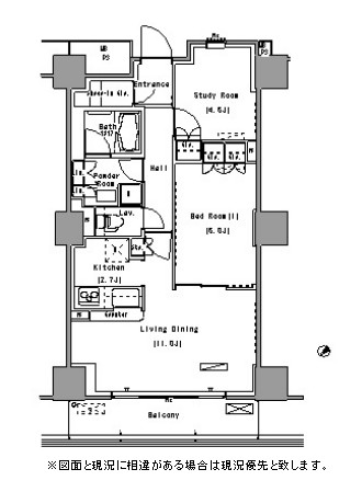 パークアクシス豊洲720号室の図面