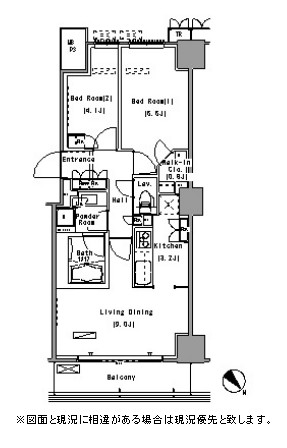 パークアクシス豊洲812号室の図面