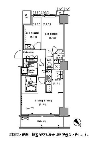 パークアクシス豊洲912号室の図面