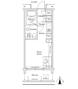イプセ蒲田902号室の図面