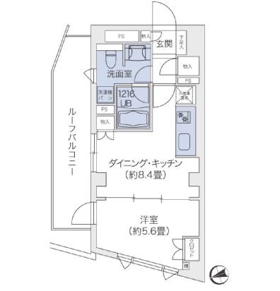 代官山ＢＬＥＳＳ鉢山401号室の図面