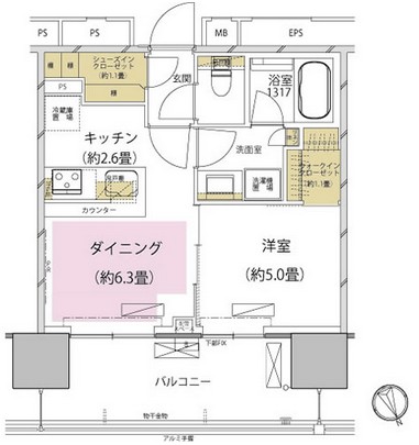 ザ・パークハウス渋谷美竹502号室の図面