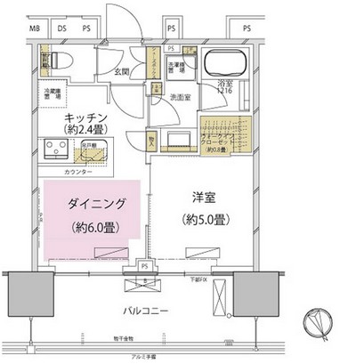 ザ・パークハウス渋谷美竹603号室の図面