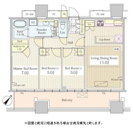 パークコート千代田富士見ザタワー1009号室の図面