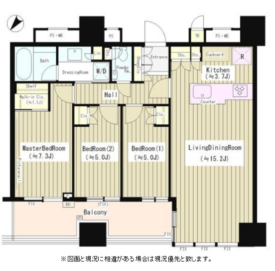 パークコート千代田富士見ザタワー1904号室の図面