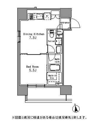 パークアクシス亀戸中央公園1405号室の図面