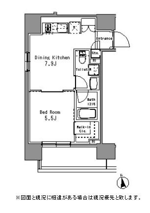 パークアクシス亀戸中央公園405号室の図面