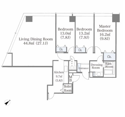 ニチレイ東銀座レジデンス1806号室の図面