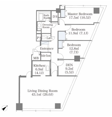 ニチレイ東銀座レジデンス2001号室の図面