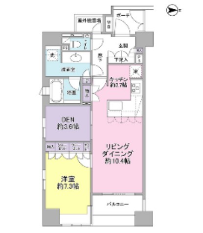 パークハウス千代田富士見401号室の図面