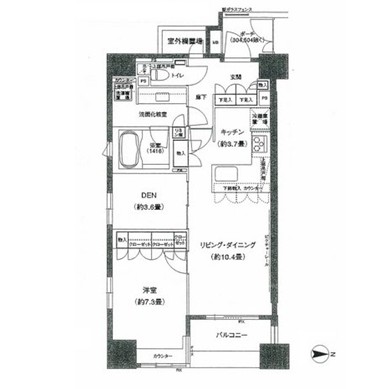 パークハウス千代田富士見504号室の図面