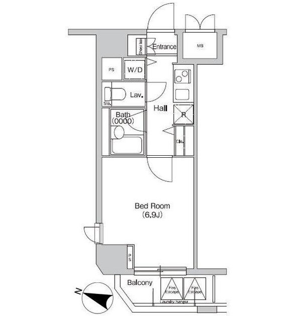 プライムアーバン西新宿Ⅰ505号室の図面