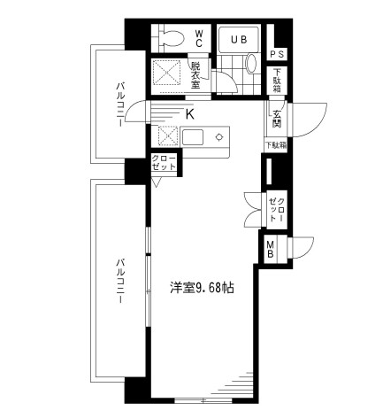 プライムアーバン千代田富士見803号室の図面