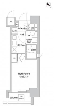 プラウドフラット巣鴨1104号室の図面