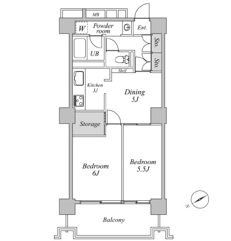 六本木ビュータワー1509号室の図面