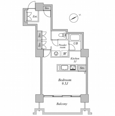 六本木ビュータワー1802号室の図面