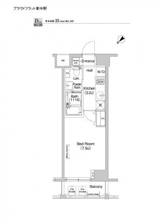 プラウドフラット東中野204号室の図面