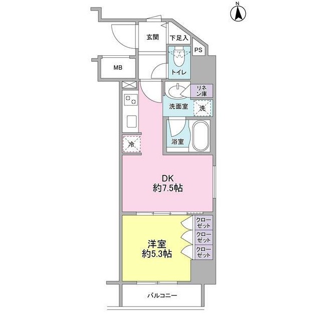 コンフォリア新宿御苑Ⅱ505号室の図面