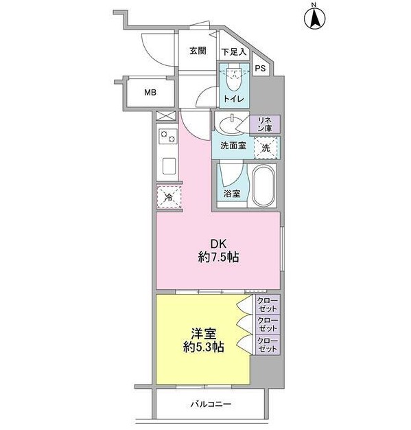 コンフォリア新宿御苑Ⅱ905号室の図面