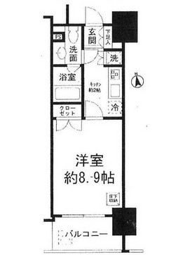 コンフォリア新宿御苑Ⅰ802号室の図面