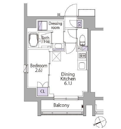 イプセ代々木401号室の図面