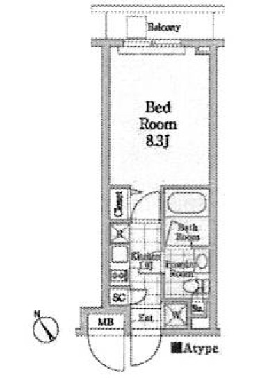 クロノガーデン神楽坂103号室の図面