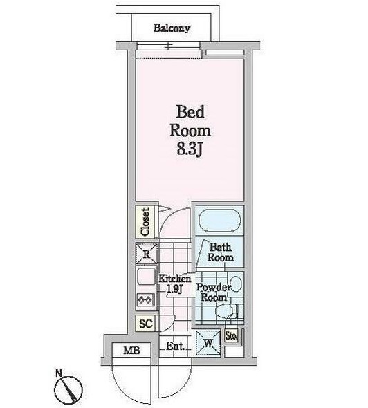 クロノガーデン神楽坂205号室の図面