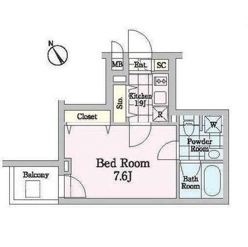 クロノガーデン神楽坂206号室の図面